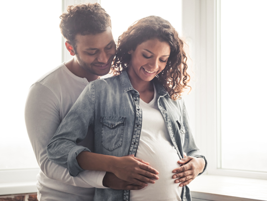 Happy, pregnant couple