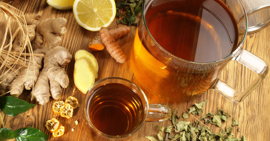 Ginger tea and various spices